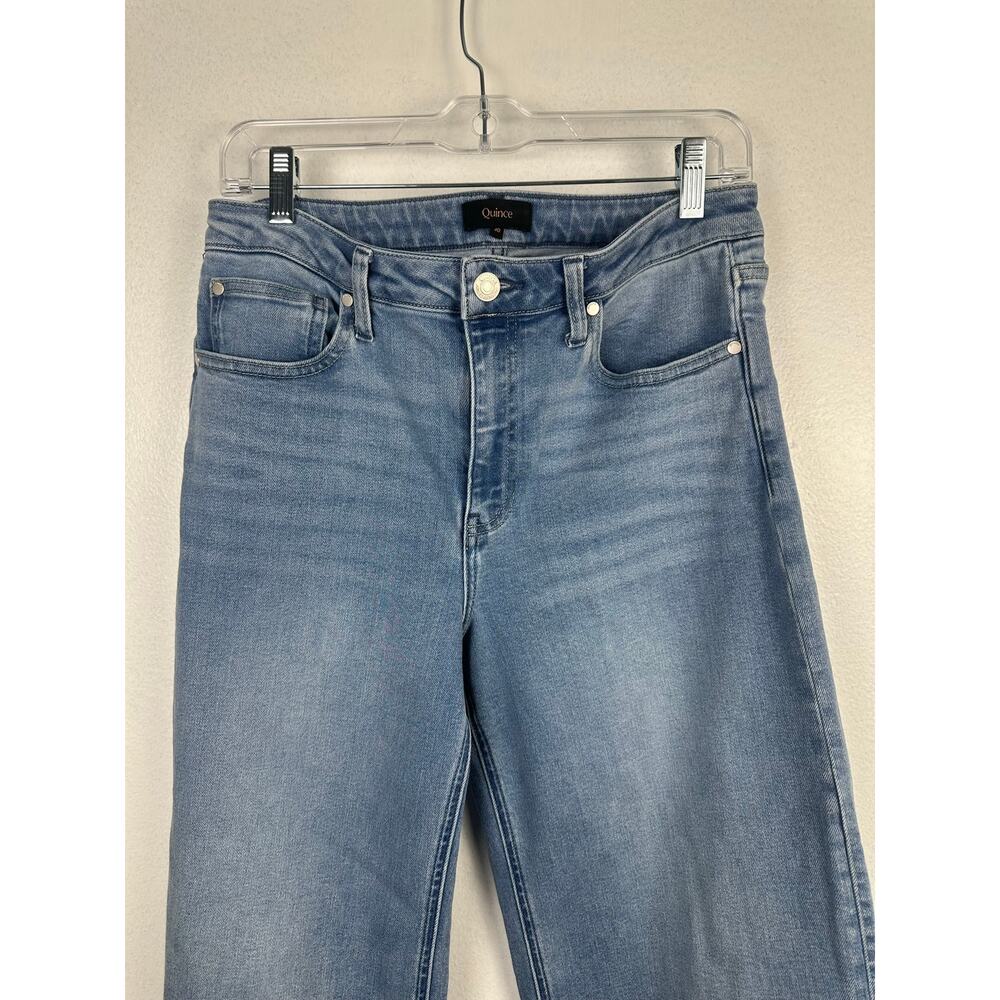 Quince Women's stretch high rise wide leg jeans Size 30 frosted blue comfortable - Picture 3 of 7